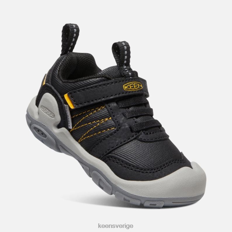 Keen svart-gul knotch peak sneaker för småbarn LVJV0553 svart flitig gul