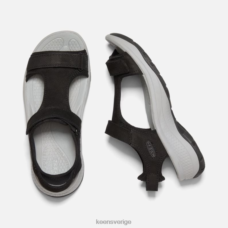 Keen astoria west lädersandal med t-rem LVJV0112 svart läder