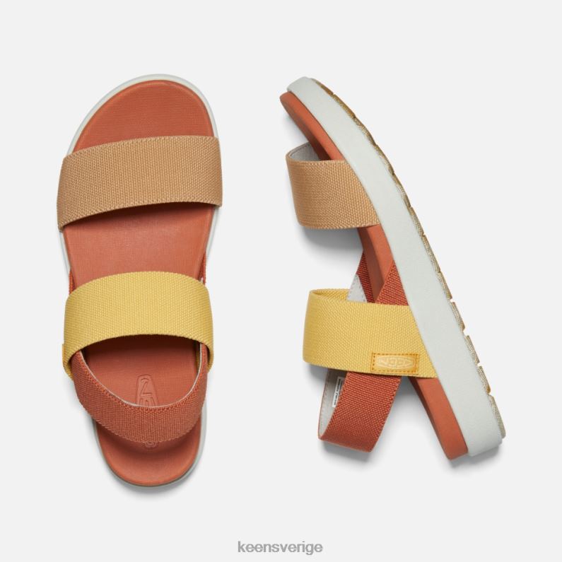 Keen elle sandal med ryggband LVJV0379 fossil orange-silver björk