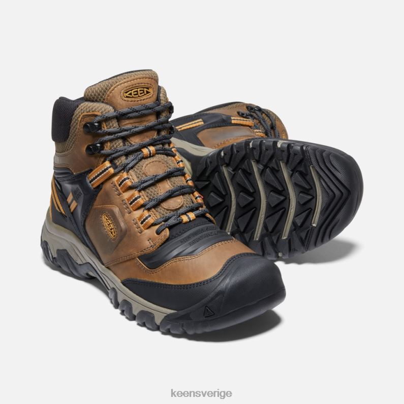 Keen ridge flex vattentät stövel bred LVJV0478 bison-guldbrun
